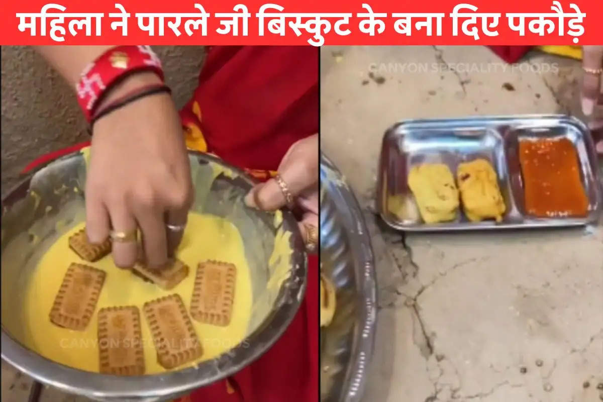 viral-video-woman-made-pakodas-of-parle-g