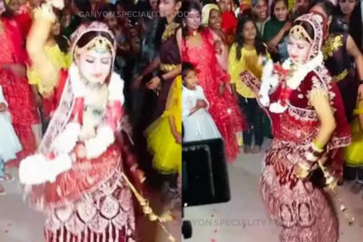 bride dancing madly in her wedding