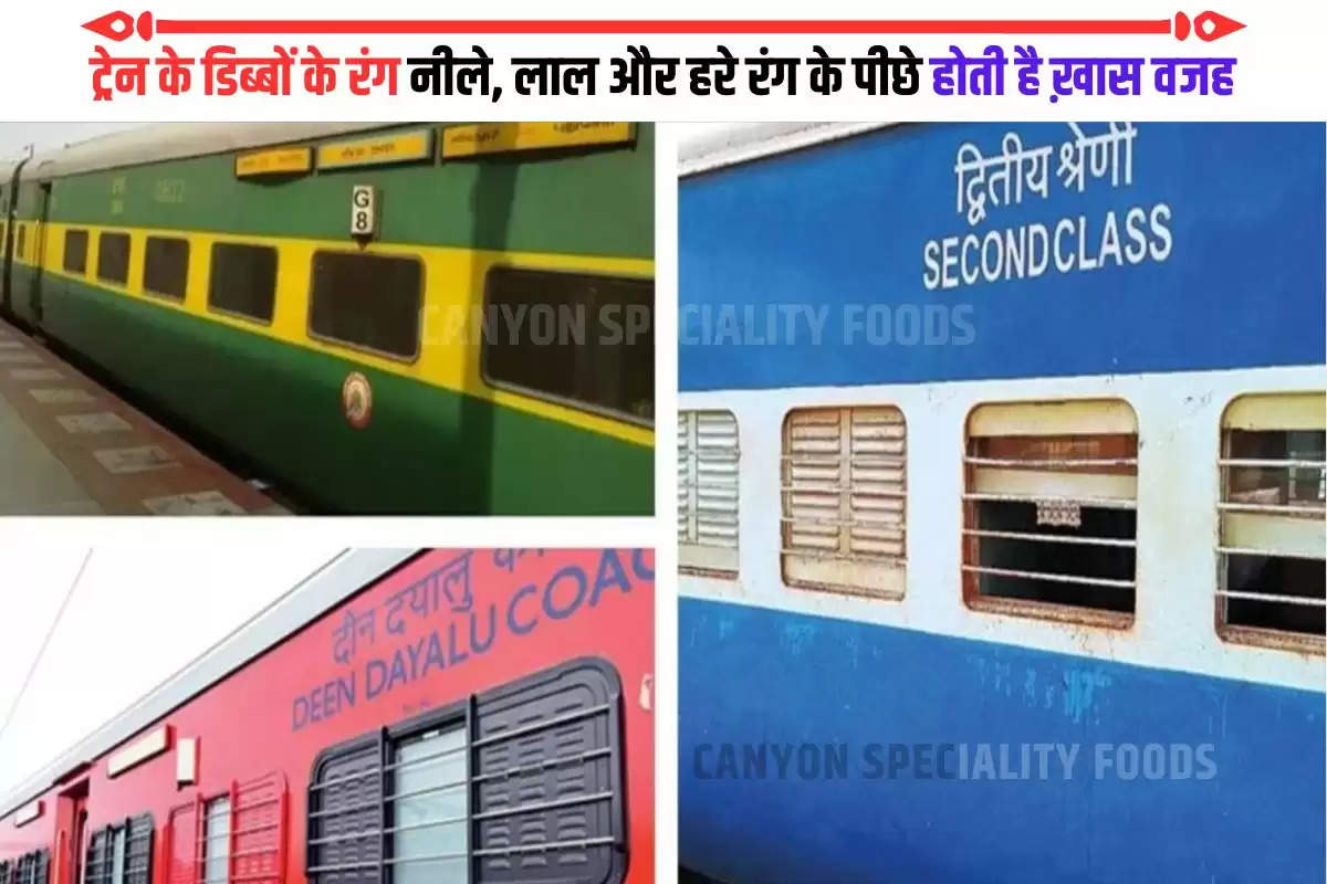 different colours of train coaches